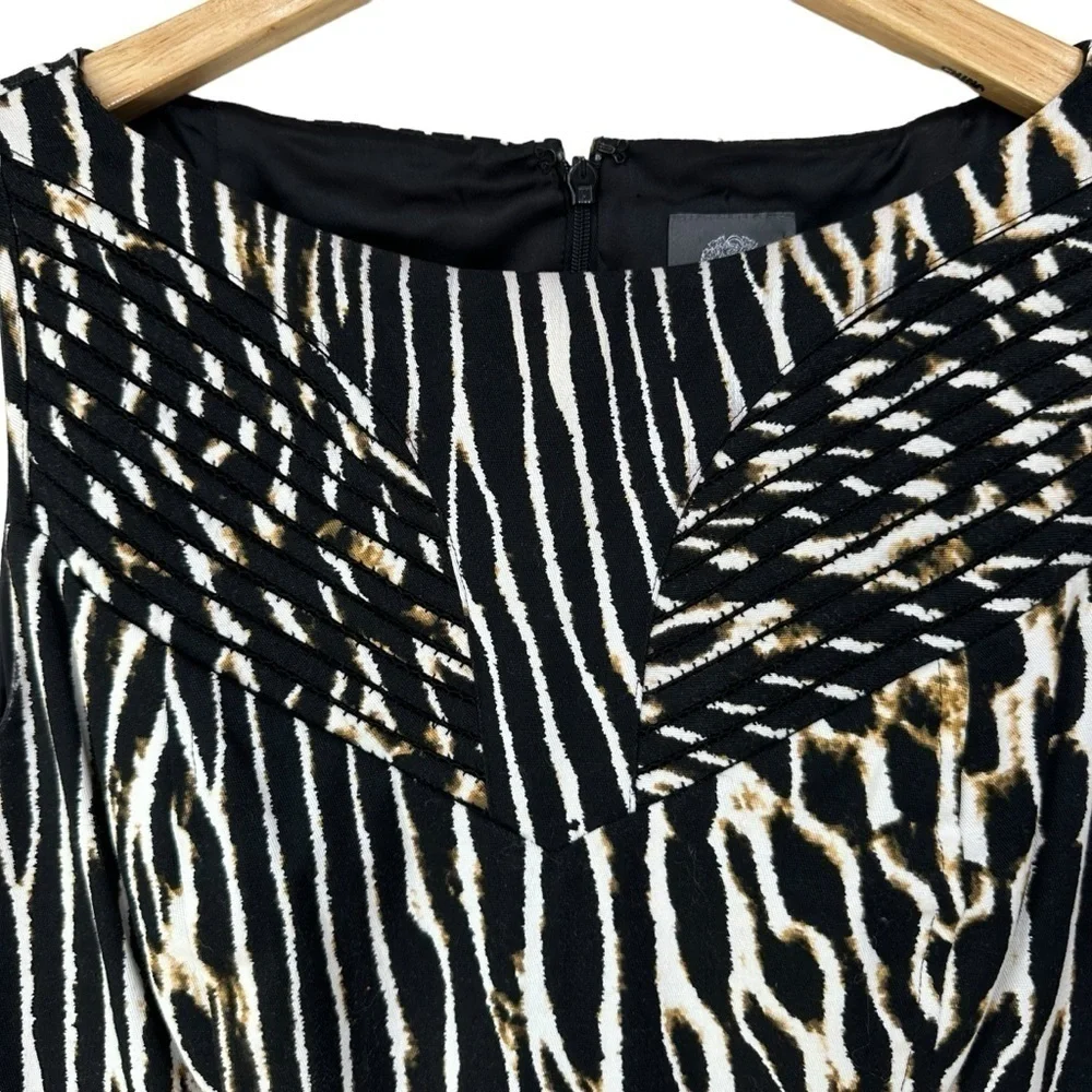 Vince Camuto Sleeveless Animal Print Zipper Back Dress, 8